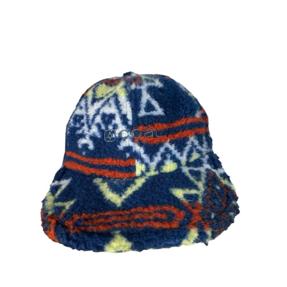 Coal Fleece Hat NWOT Blue Geometric Pattern Adjustable Winter